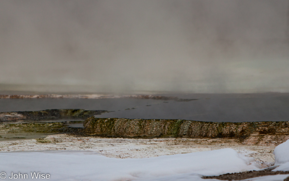 Mammoth Hot Springs Yellowstone National Park in Winter