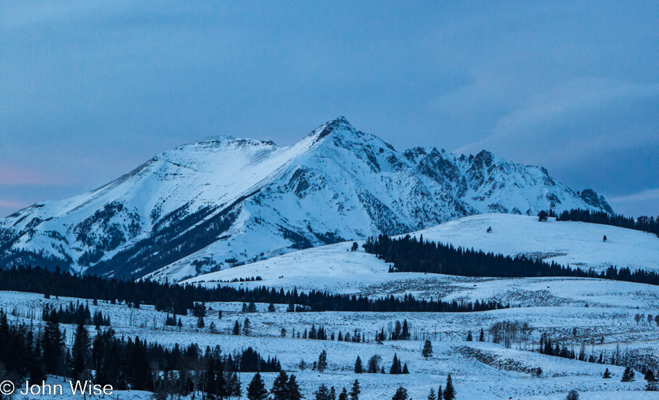 Electric Peak covered in snow at Yellowstone National Park January 2010