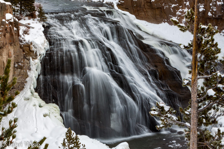 Gibbon Falls in winter at Yellowstone National Park January 2010
