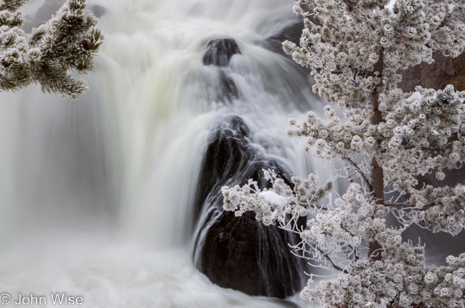 Firehole cascade in winter at Yellowstone National Park January 2010