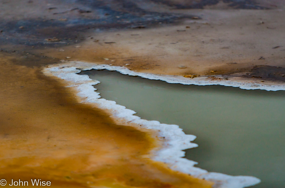 Edge detail of Heart Spring on the Upper Geyser Basin in Yellowstone National Park January 2010