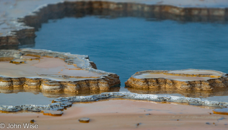 Close-up detail of Doublet Pool on the Upper Geyser Basin in Yellowstone National Park January 2010