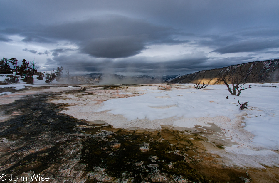 Mammoth Hot Springs Yellowstone National Park in Winter