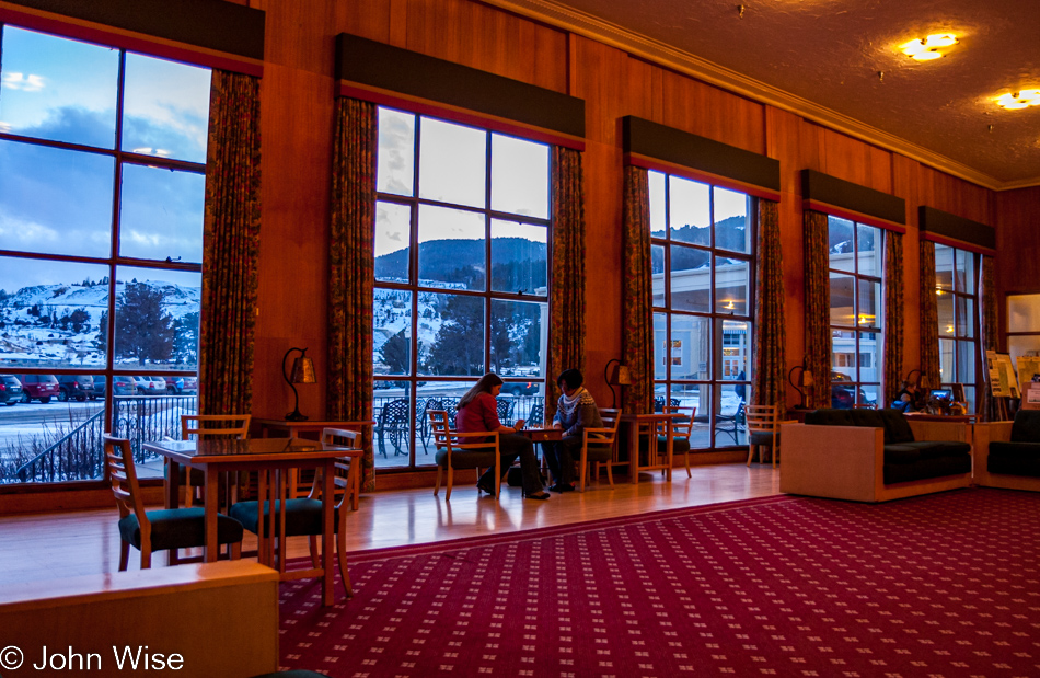 Inside the Map Room at the Mammoth Hot Springs Hotel in Yellowstone National Park January 2010