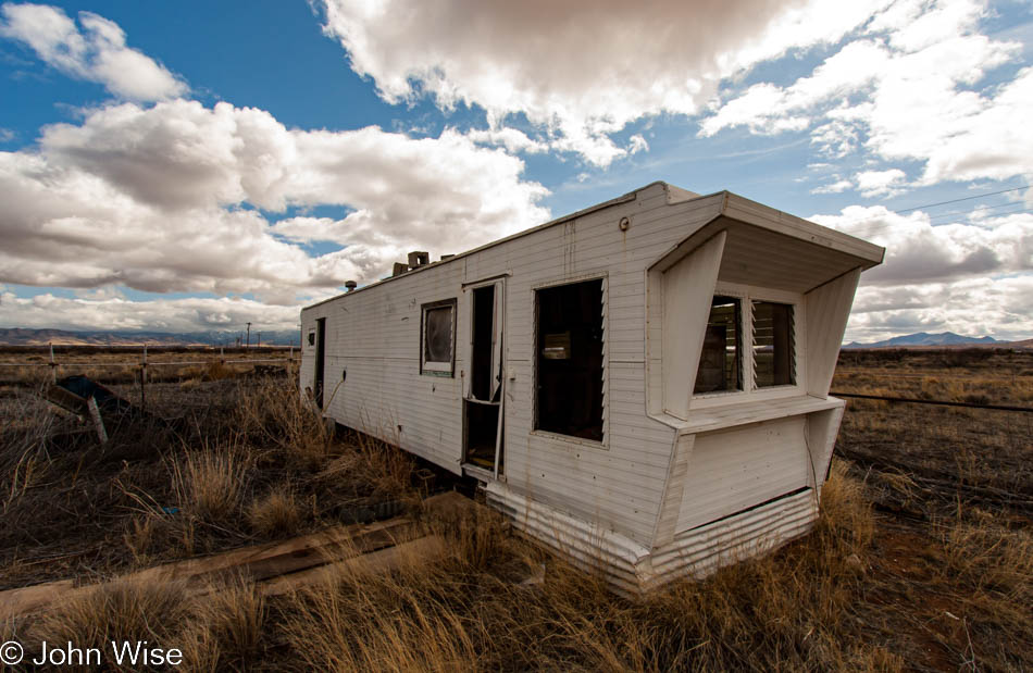 Abandoned trailer home in the desert of Arizona