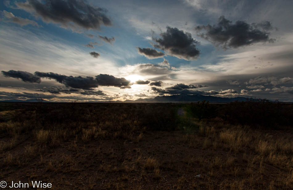 Sunset looking towards Sierra Vista in southern Arizona