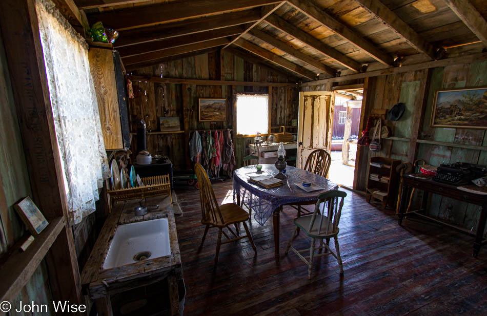 Inside the home of the Stone Cabin Ladies at Castle Dome Ghost Town in western Arizona