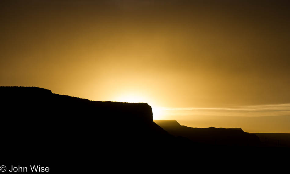 Sunset north of Kayenta, Arizona on the Navajo Reservation