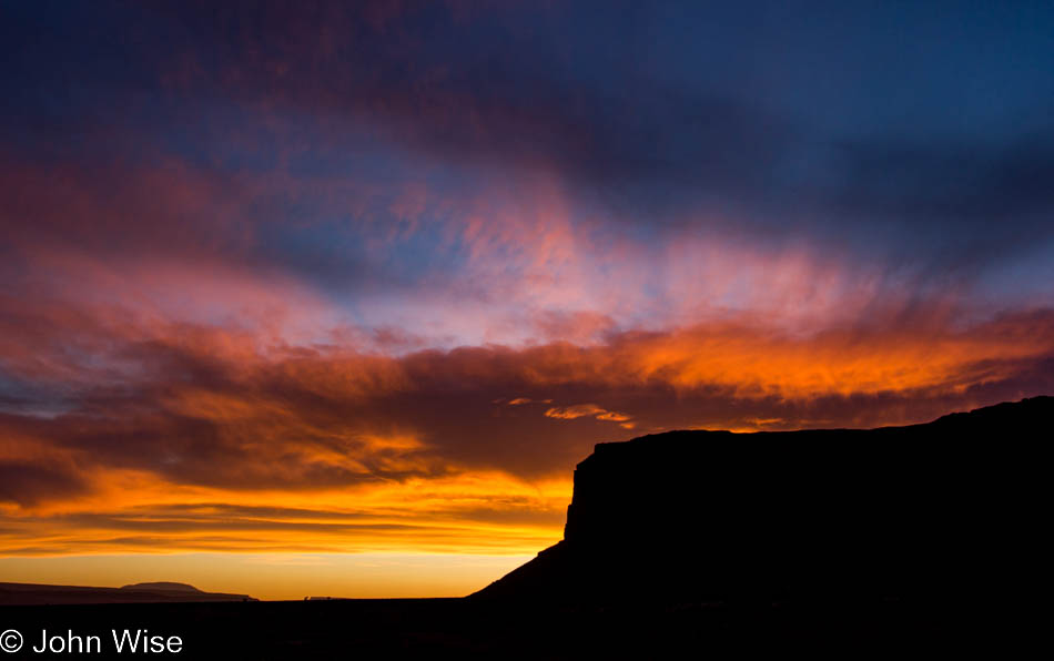 Sunset at Monument Valley on the Navajo Reservation in northern Arizona