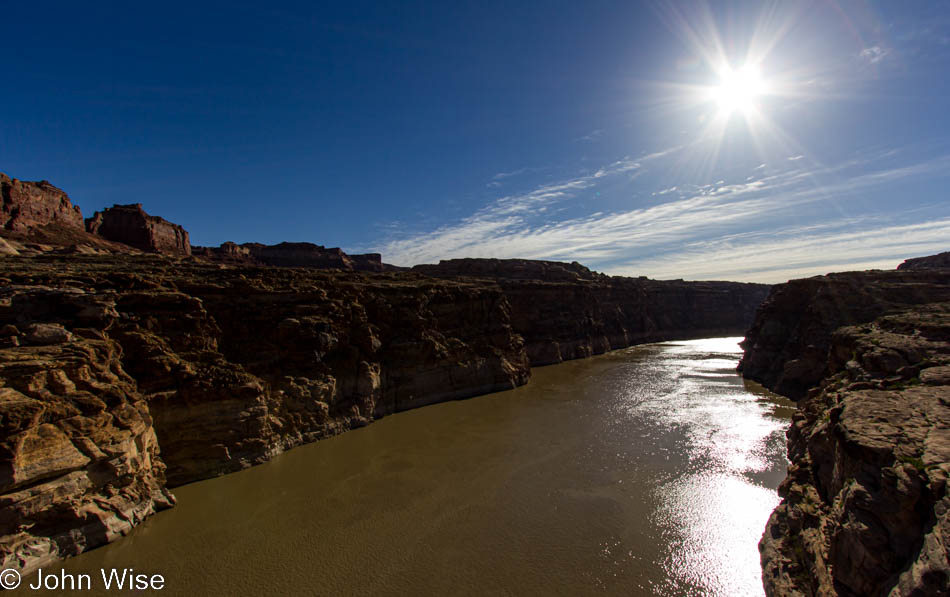 The Colorado river at the head of Lake Powell in southern Utah