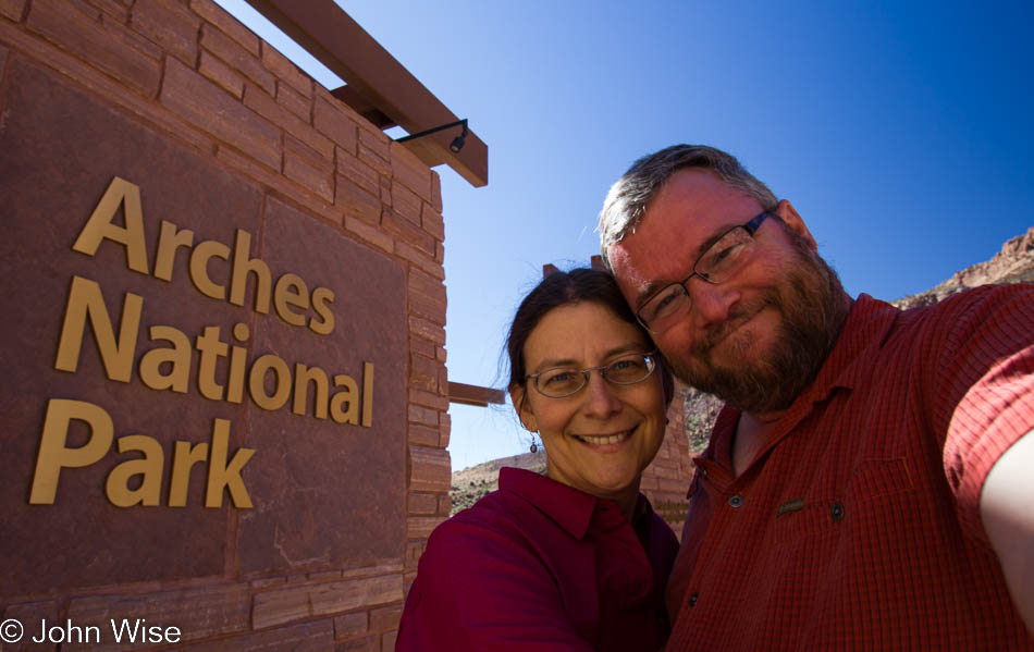 Caroline Wise and John Wise at Arches National Park in Utah