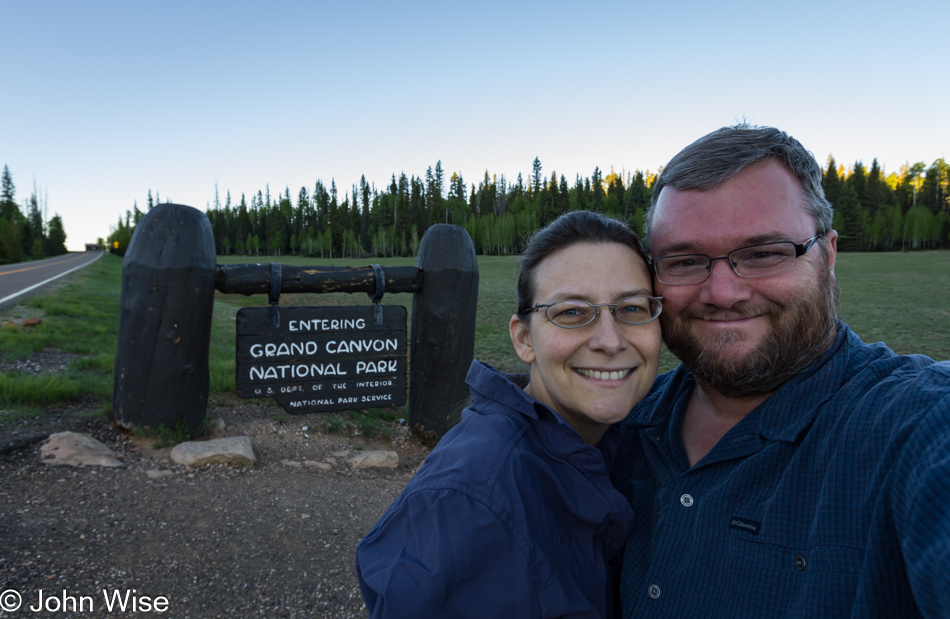 Caroline Wise and John Wise at the North Rim of the Grand Canyon National Park in Arizona