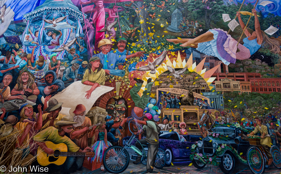 A street side mural in Prescott, Arizona