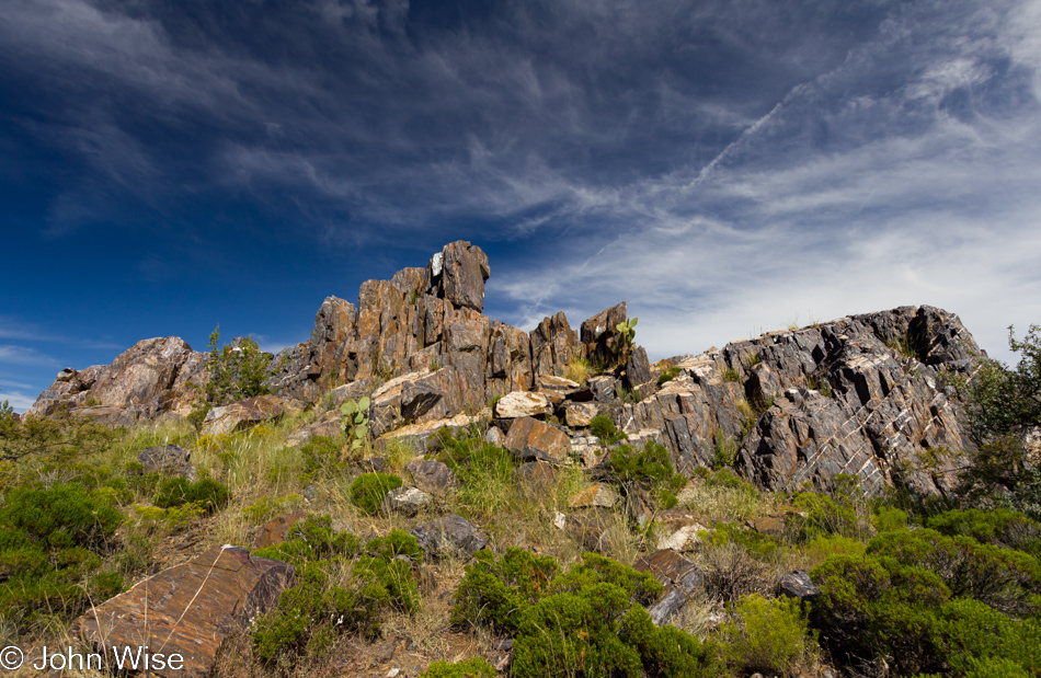 Approaching a ruin atop a hill near Prescott, Arizona