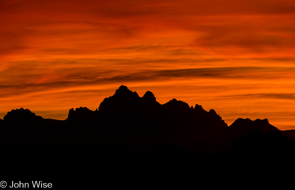 Sunset on Interstate Ten between Tucson and Phoenix, Arizona