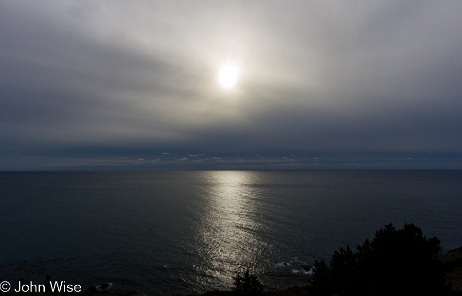 The view from inside The Nest at Treebones Resort in Big Sur, California