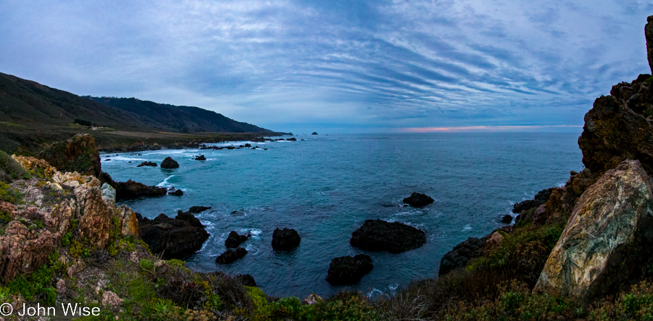 Looking south in Pacific Valley near Big Sur, California