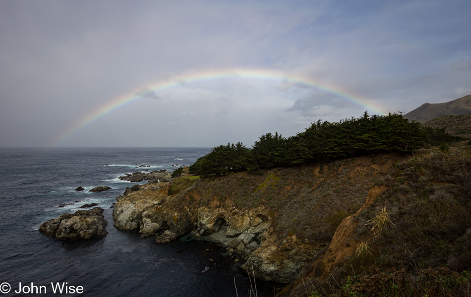 A rainbow over the Big Sur coast in California