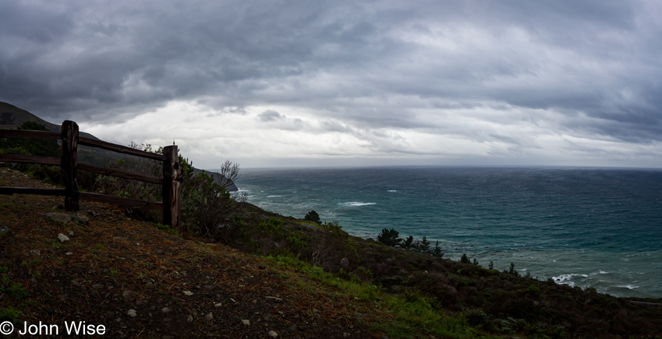 Looking south from the Nest at Treebones Resort in Big Sur, California