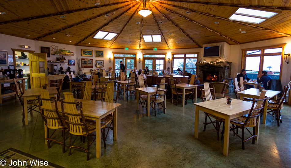 Dining room at Treebones Resort in Big Sur, California