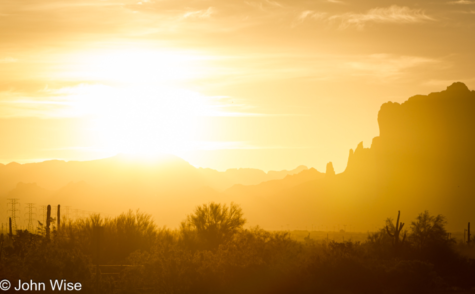 Sunrise in the east valley of Arizona