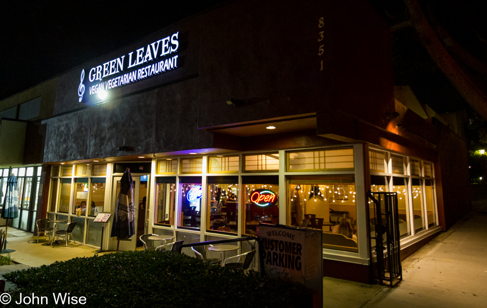 Green Leaves Vegan Vegetarian Restaurant on Santa Monica Blvd in West Hollywood, California