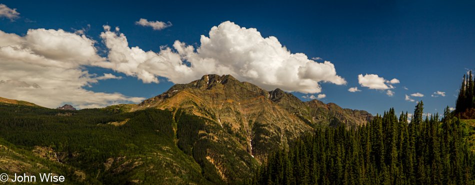 Panorama of a mountain top and its surrounding area in the San Juan Mountains north of Durango, Colorado