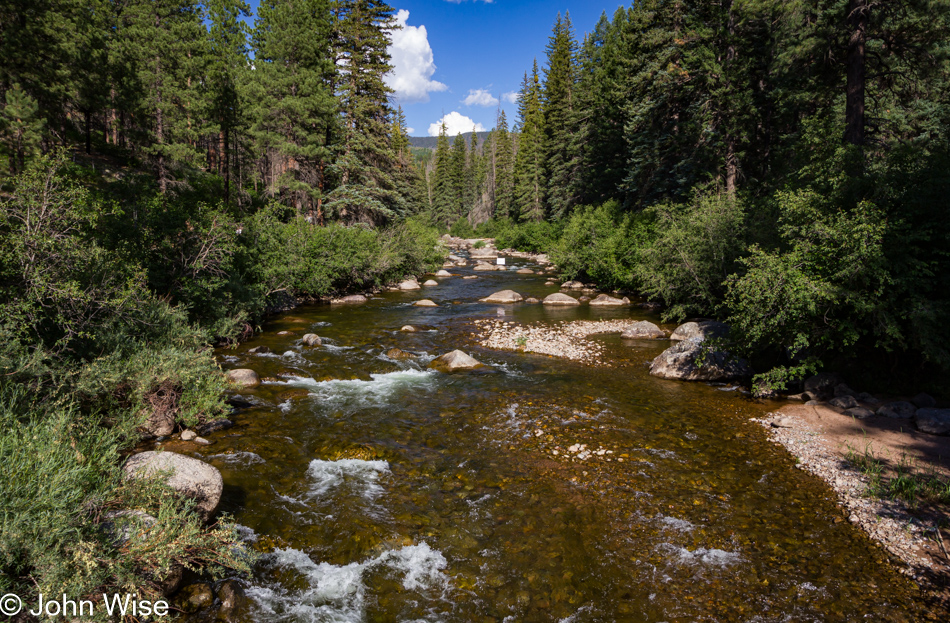 Los Pinos River just before entering Vallecito Reservoir in Bayfield, Colorado