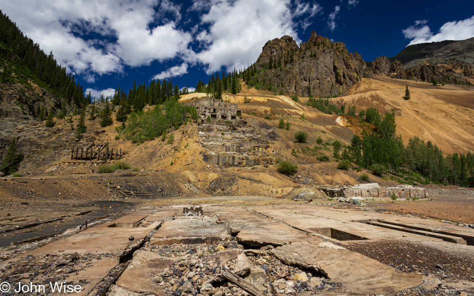 An old mine works in the ghost town of Eureka, Colorado