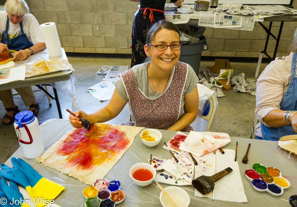 Caroline Wise at the Intermountain Weavers Conference in Durango, Colorado