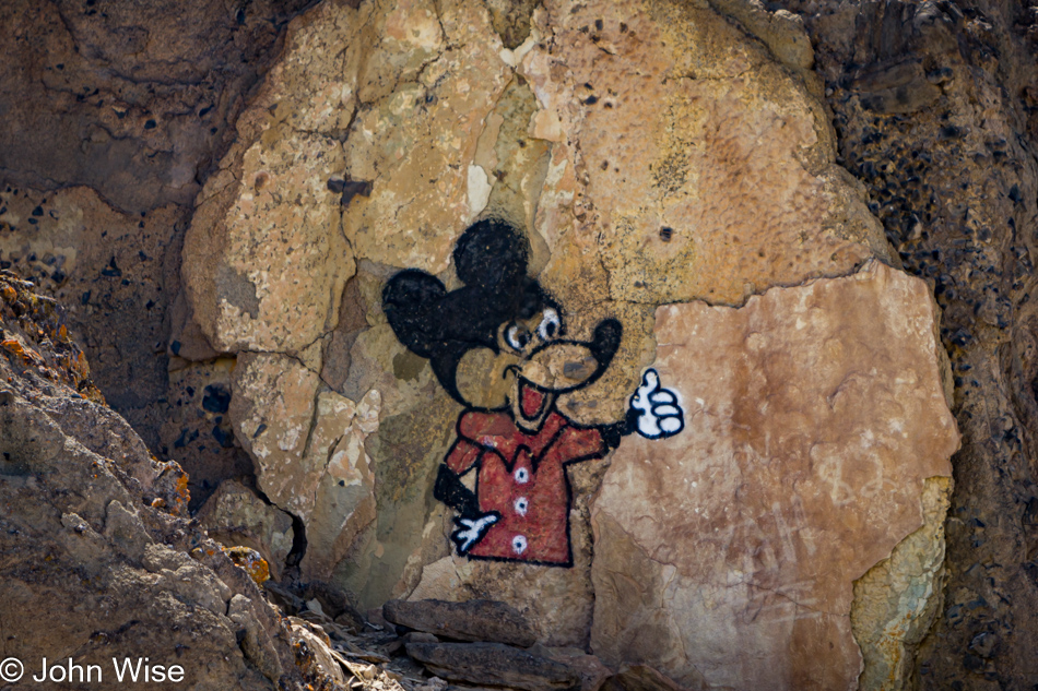 New Native American pictographs of Mickey are replacing the more old fashioned Kokopelli, dear, or sign for the sun, water, or some other dumb stuff