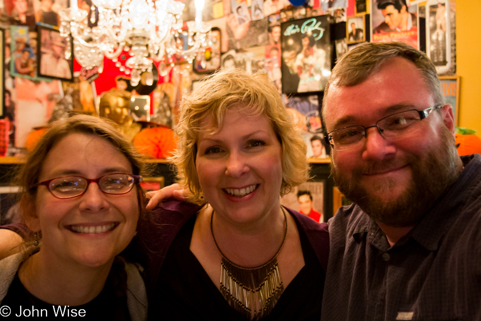 Caroline Wise, Cathy McGill, and John Wise at Jack Astor's in Stoney Creek, Ontario, Canada