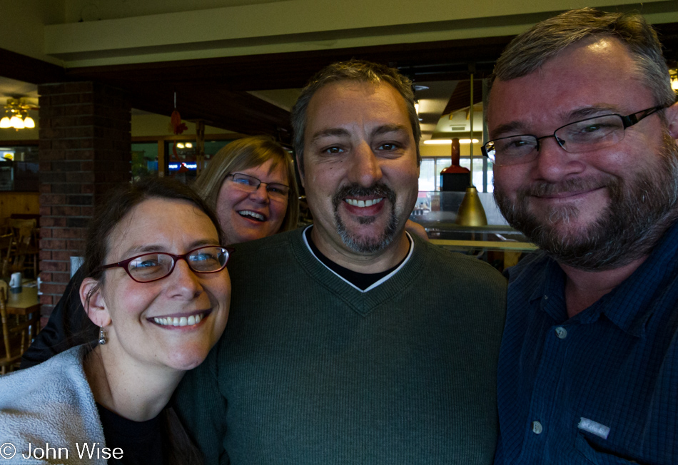 Caroline Wise, Gayle Combe-Gordon, Ian Gordon, and John Wise in Grimsby, Ontario, Canada