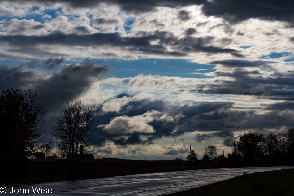 A break in the clouds off the Trans Cananda Highway