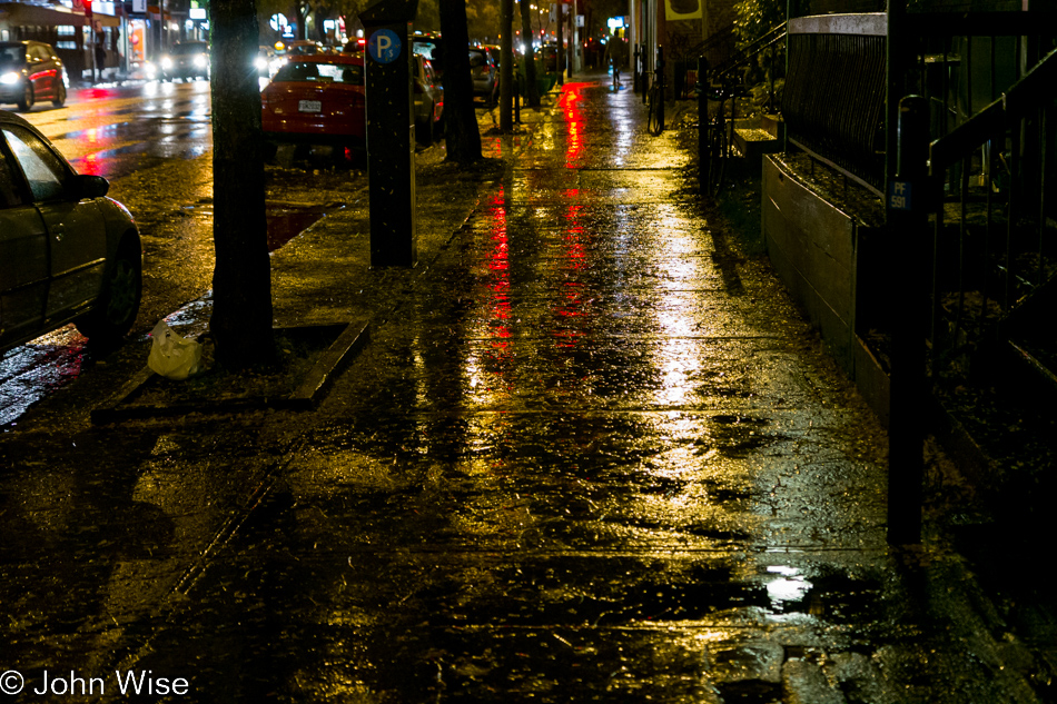 Walking back to Hotel Quartier Latin on Rue Saint Denis in Montreal, Canada