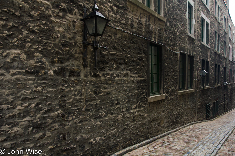 Building facade on the streets of Old Montreal, Canada