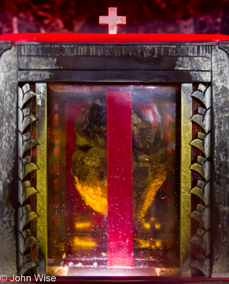 The heart of Saint Andre on display at St. Joseph's Oratory in Montreal, Canada