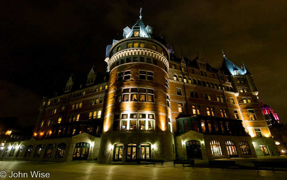 Chateau Frontenac in Quebec City, Canada at night