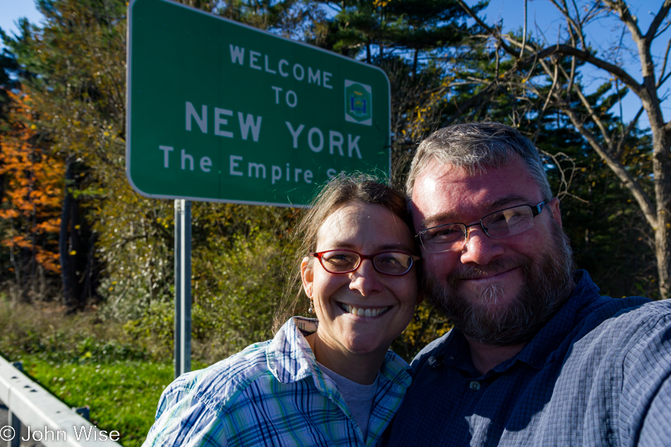 Caroline Wise and John Wise entering New York State near Alexandria Bay