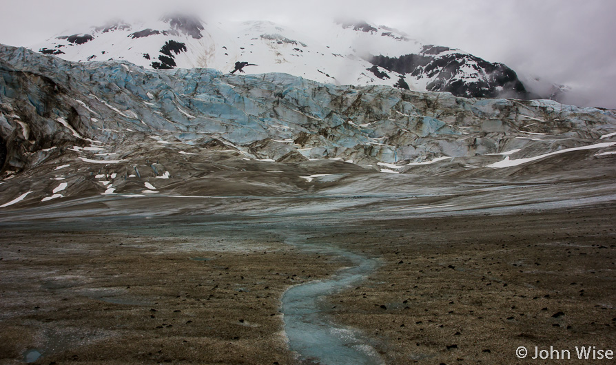 A stream running over the Walker Glacier off the Alsek River in Alaska