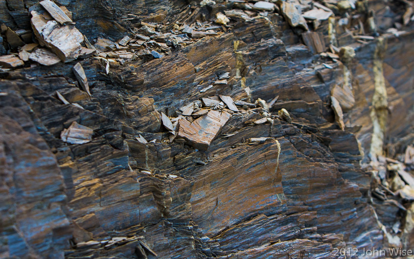 Thin layers of rock across from the Tweedsmuir Glacier in Tatshenshini-Alsek Provincial Park British Columbia, Canada