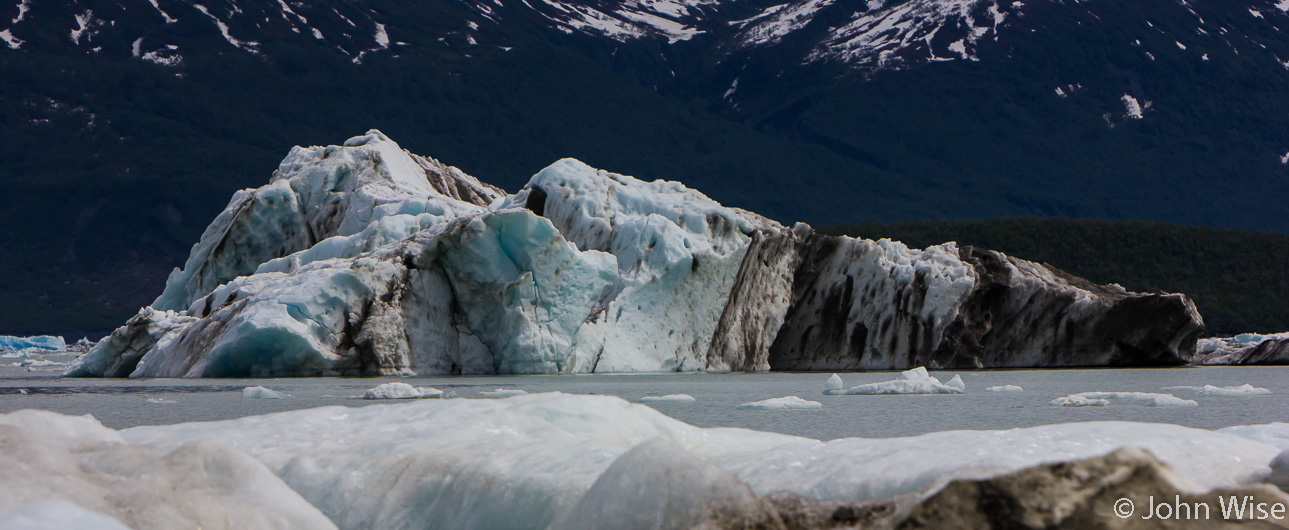 A massive iceberg seen in Alsek Lake, Alaska