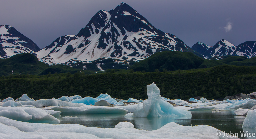 The weather isn't perfect, but it does add dramatic effect here on Alsek Lake in Alaska