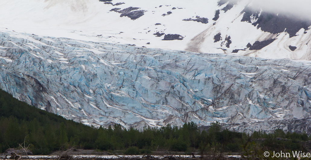Our first sighting of Walker Glacier on the Alsek River in the state of Alaska