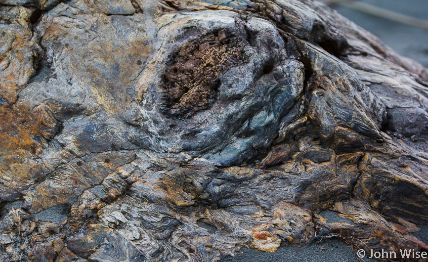 Checking out the amazing rocks off the Alsek River in Alaska, because life isn't just about flowers and glaciers.