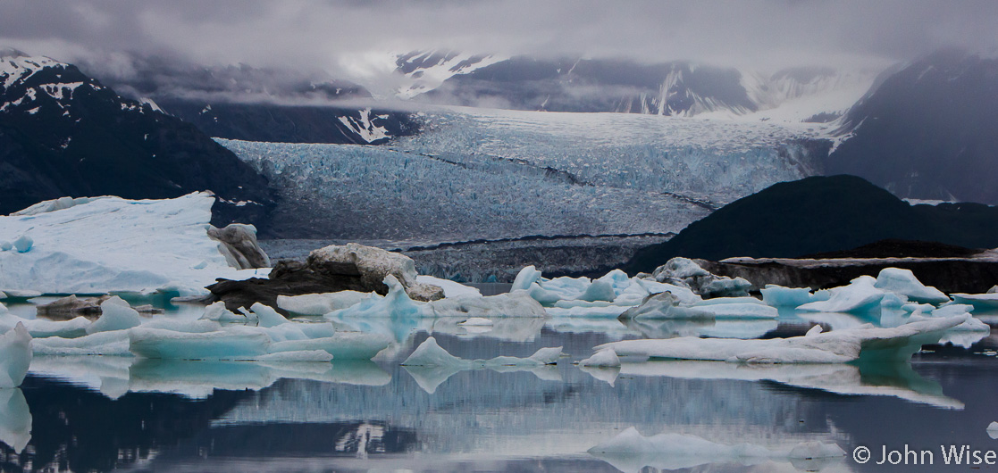 One of the glaciers entering Alsek Lake in Alaska 