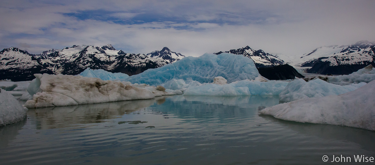 Blue iceberg in Alsek Lake, Alaska