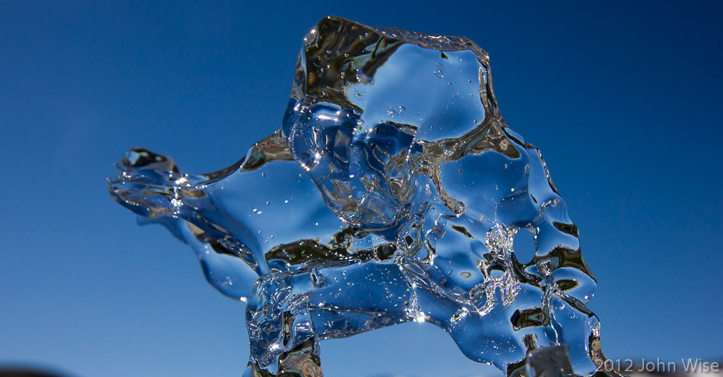 Glacial ice picked out of the stream off Alsek River in Kluane National Park Yukon, Canada