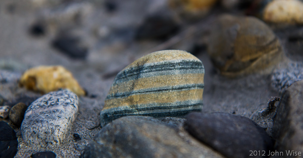 A striped rock found at Sam & Bills campground in Kluane National Park Yukon, Canada