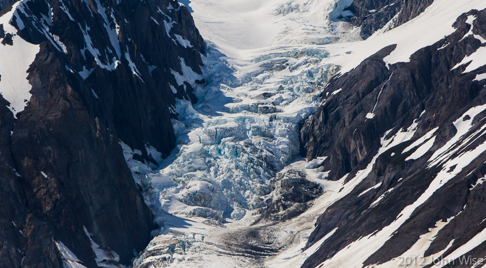 A hanging glacier on the face of Mt. Blackadar in Tatsheshini-Alsek Provincial Park in British Columbia, Canada